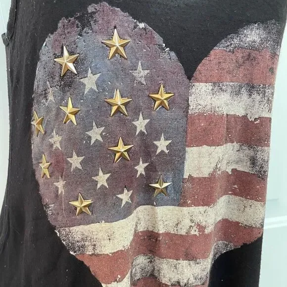 THE CLAS-SIC American Flag Heart Racerback Tank S - Picture 3 of 7